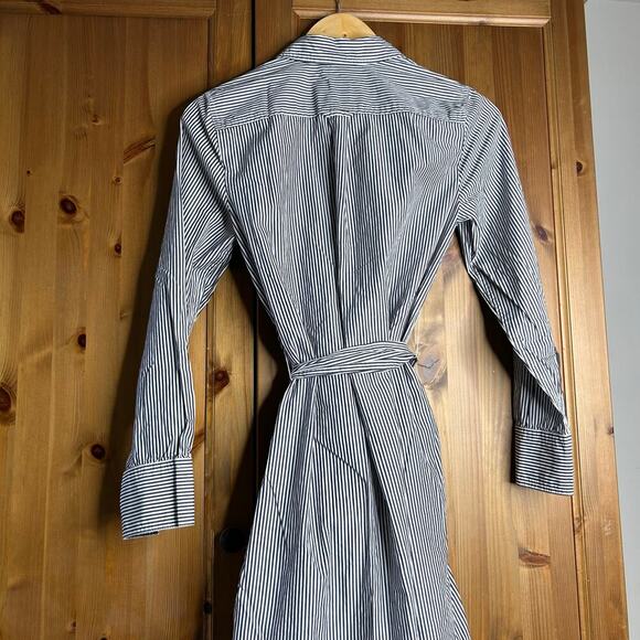 J. Crew Striped‎ Shirt Dress Poplin Women’s 0 Collar Old Money Career Preppy - Picture 10 of 11